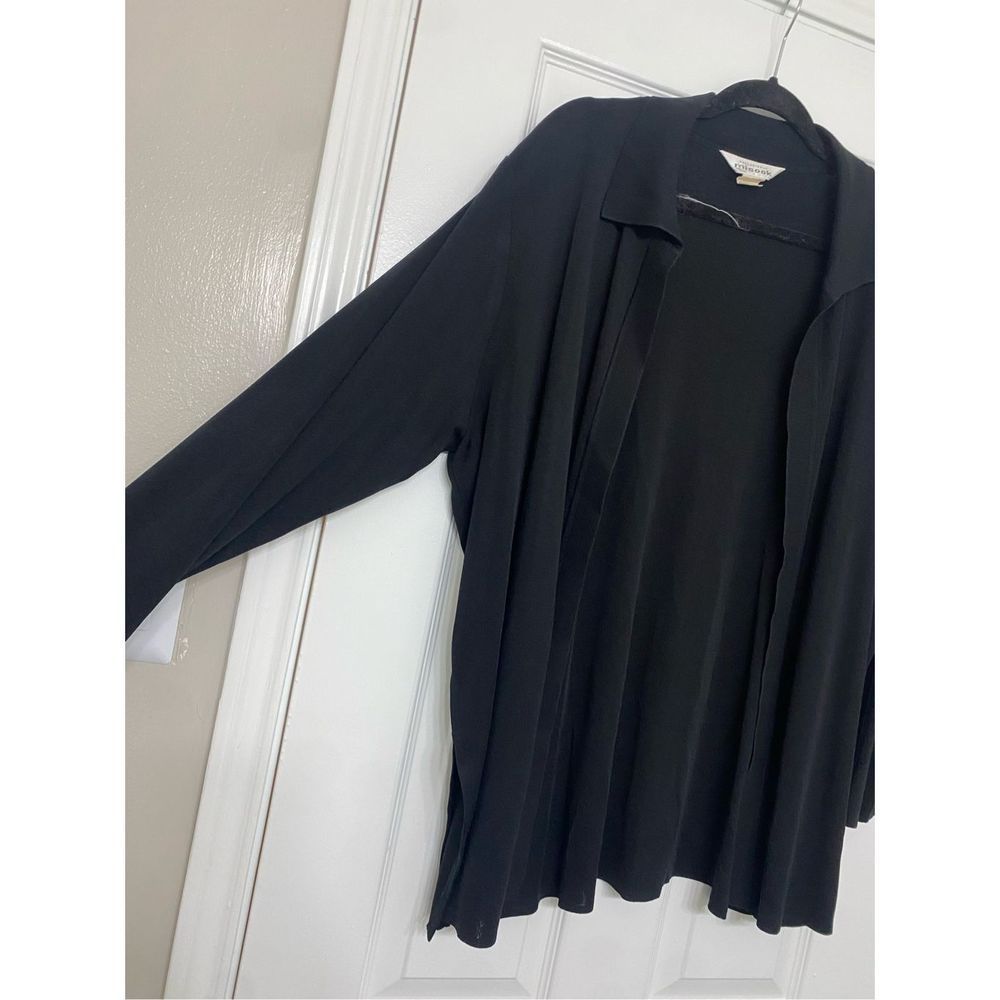 Misook Exclusive Black Open Front Knit Cardigan Jacket Size XL - Picture 6 of 9